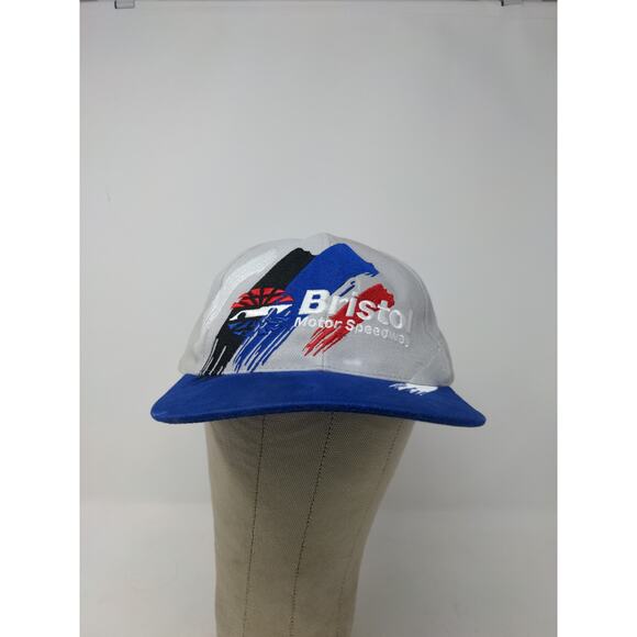 Bristol Motor Speedway Slideback Hat Embroidered Logo Spell Out Gray Blue - Picture 2 of 10